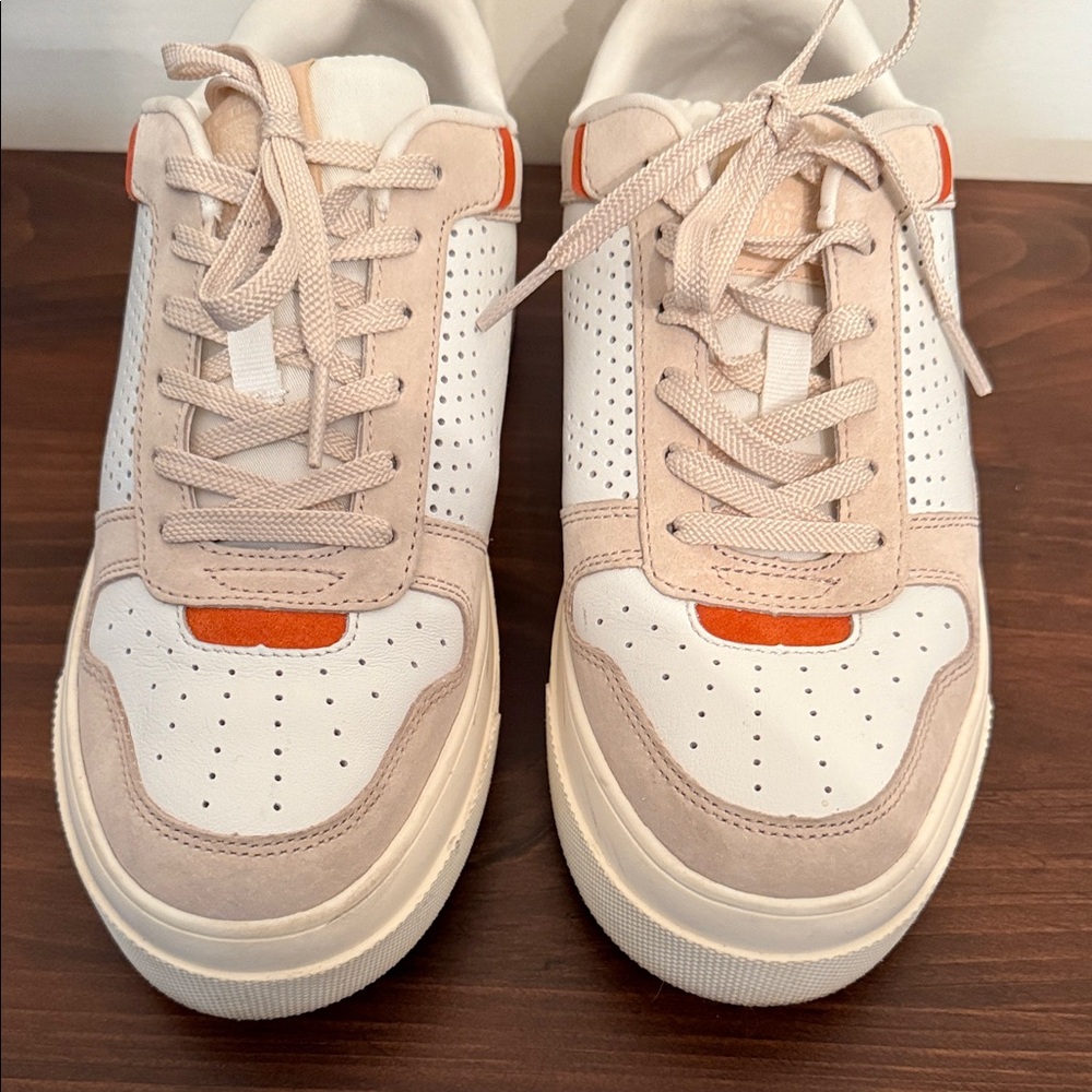 Chunky Le Tigre Midtown Lo Platform Sneakers Beige White Orange Women’s 8.5 - Picture 4 of 9